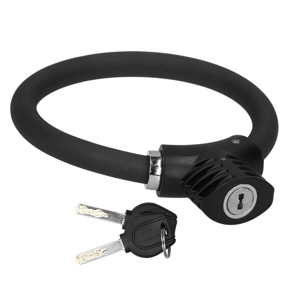 Zinc Alloy Bicycle Ring Lock Thickened Steel Cable Bicycle Security Lock  Outdoor Use Matte black