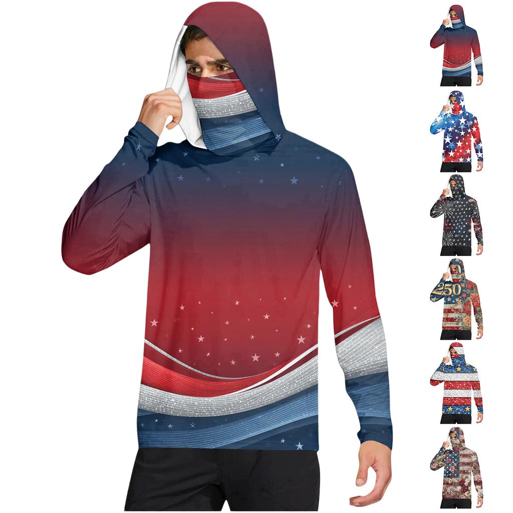 Men's Casual Hooded Long Sleeve Sunscreen Top