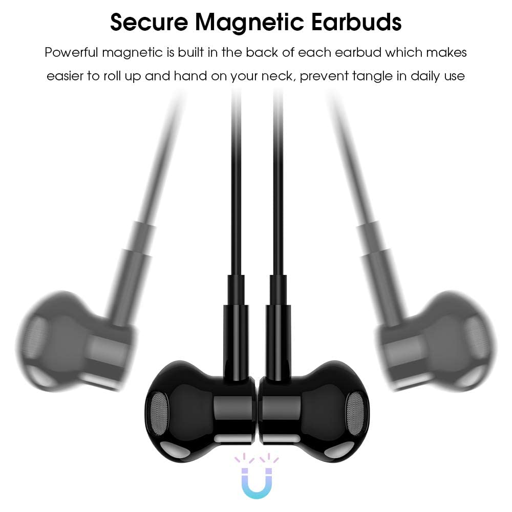 wired USB Type C magnetic compatible with iPhone 16 15 Pro max Pro Air 4 mini Pixel 8a Pro with calls heavy bass DAC HiFi sound remote control black