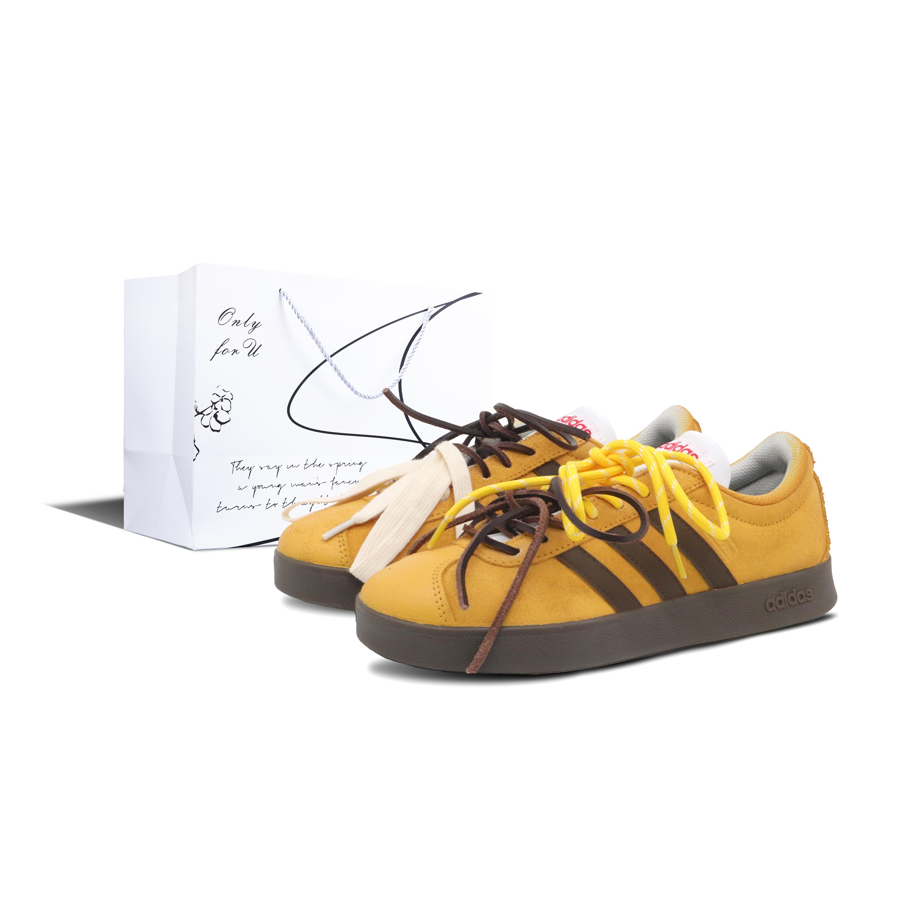 

Adidas Neo VL Court 2.0 Abrasion Resistant Low top Skateboard Shoes Unisex Ginger Yellow Milk Coffee HQ1802(Team269-S-BOX) 38