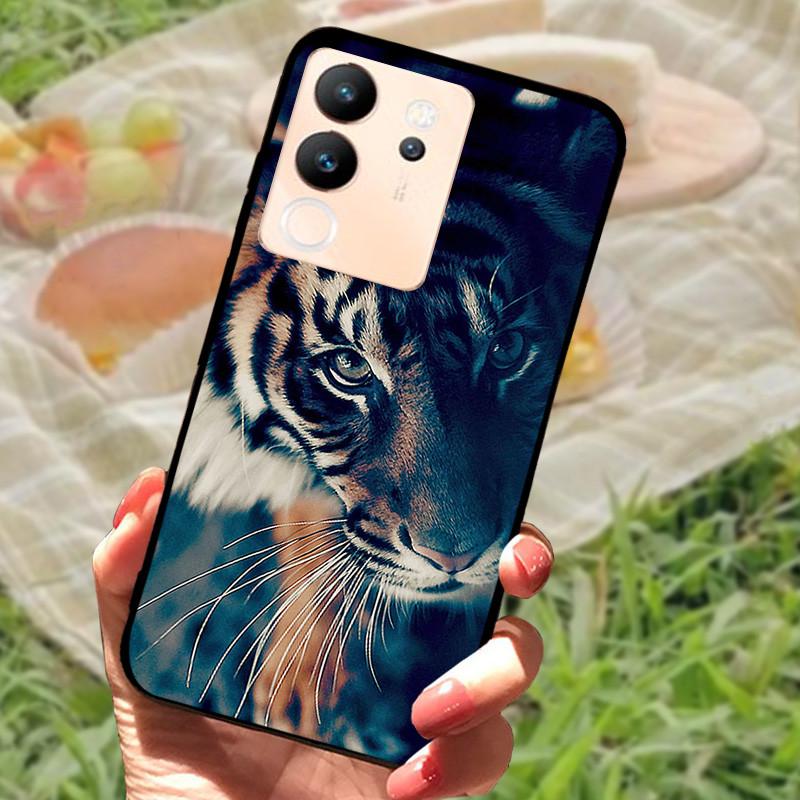 For Vivo V30 Lite Case Cover Silicone Soft Marble Black Bumper Funda Coque for vivo V2314 V30 Lite 5G Full Protective V30Lite