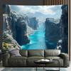 Coastal Fjord Theme Digital Printing Polyester Wall Hanging Tapestry Decorative Living Room Bedrooms Office Background Gift