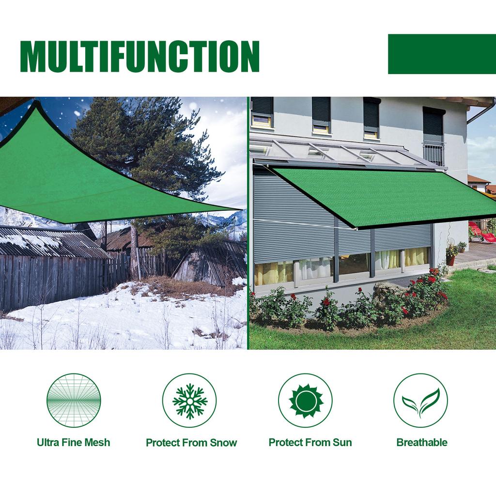 Outdoor Patio Sun Shade Sail 70% Anti-UV Rectangle Garden Sunshade Net Waterproof Garden Balcony Awnings Shade Cloth Car Canopy