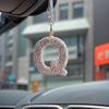 Rhinestone Bow Polymer Clay Rearview Mirror Ornament for Women
