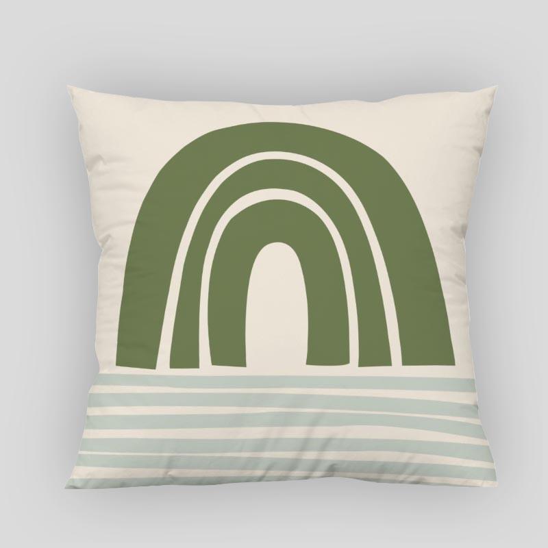 New Custom Modern Green Style Pillowcases Printed Square Pillowcase Home Decorative Zipper Pillow Cover 35X35Cm40X40Cm(One Side)