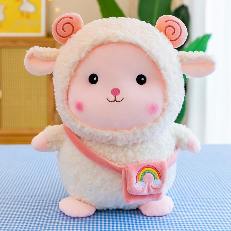 

Cute Lamb Plush Toy Rainbow Sheep Doll Girl Sleeping on Bed Pillow Rag Doll Birthday Gift 22cm（0.17kg）
