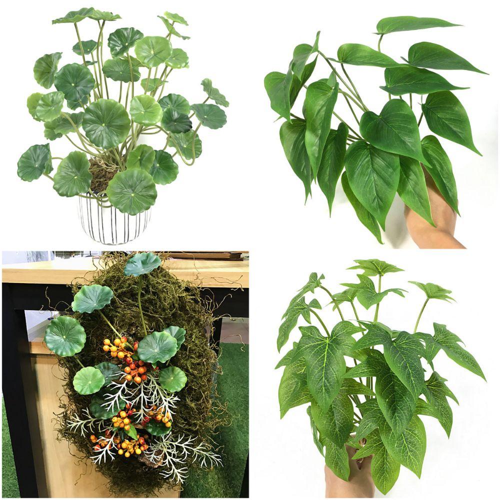 

Real Touch Artificial Lotus Plants Green Faux Bonsai Plants Creative Simulation Green Leaves Gift sweet potato