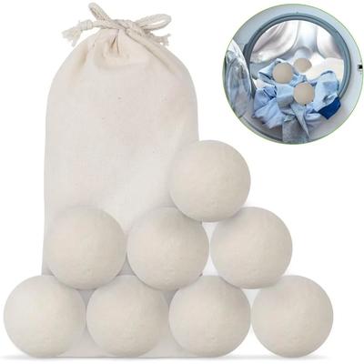 8pcs 7.5cm Wool Dryer Balls Natural Fabric Softener Reusable Antistatic Softener Laundry Ball Home Washing Machine Accessories