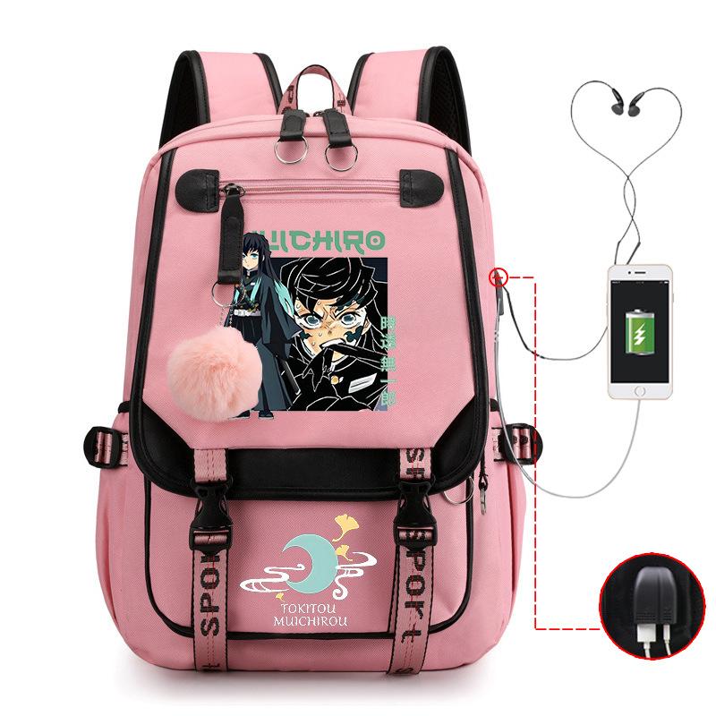 Demon Slayer Ghost Slayer Blade Peripheral Printing Trend Junior High School Students Large Capacity Student School Bag