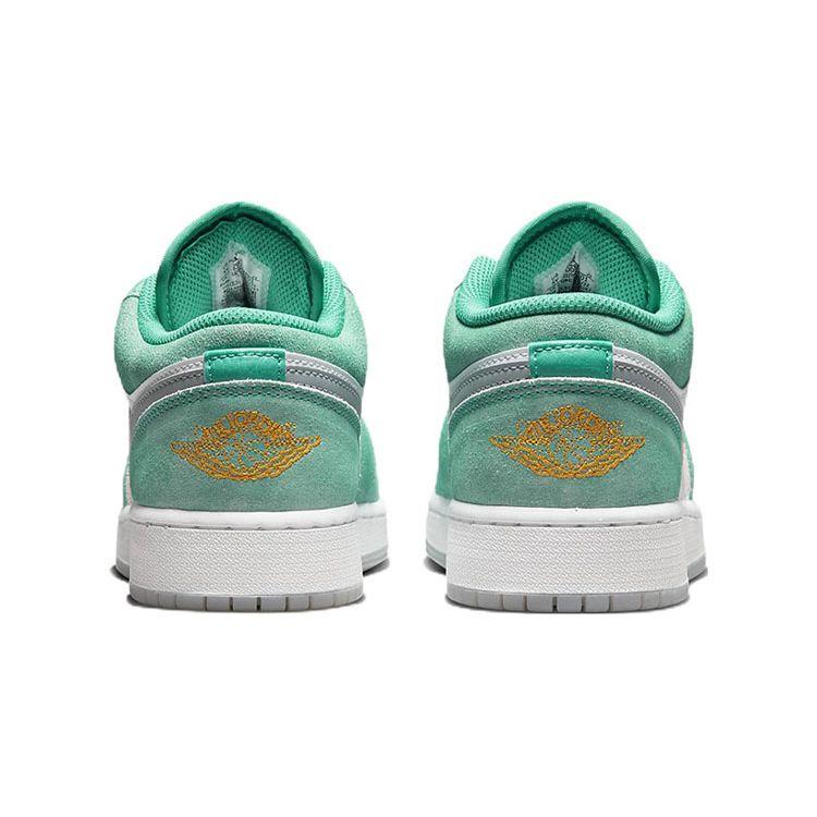 Air Jordan 1 Low SE GS New Emerald Kids Sneakers White Light-Steel-Grey Taxi DO8244-301