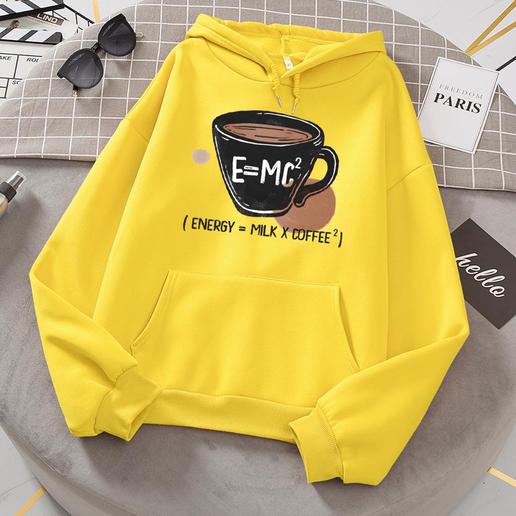 Emc Energy Milk Coffee Hoodies Women Comfortable Warm Hoodie Fashion Casual All Match Hoody Sports