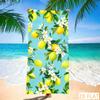 Lemon Blossom Beach Towel - Super Absorbent Quick Dry Microfiber With Floral Print, Soft Sand-Free Blanket For Picnic