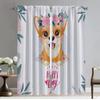 Cute Dog Panda Partition Blackout Curtain for Room 2 Panel Modern Living Room Curtains Shades Tulle for Bedroom Kitchen Elegant