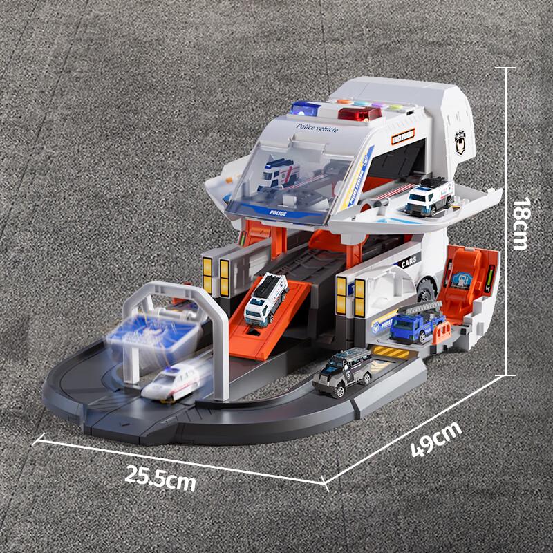 Wild Knight Transforming Police Car Track Toy Set