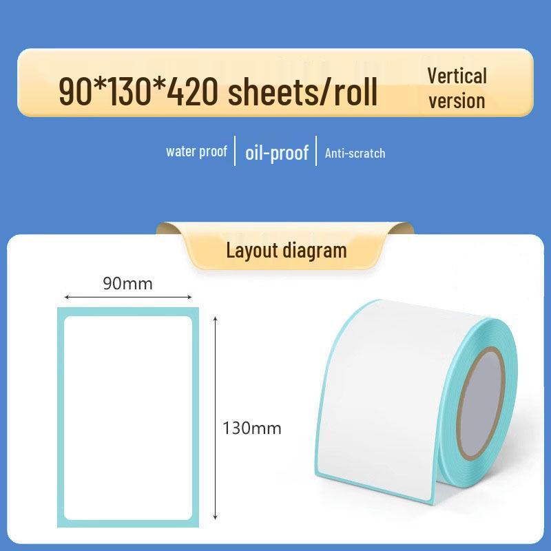Double Row Thermal Paper Self-Adhesive Labels for QR Code & Barcode Printing, Water/Oil/Heat-Resistant, Free Shipping