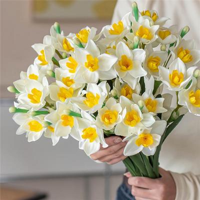 Balíček 3/5 umělých narcisů Balíček umělých květin z narcisu pro domácí dekoraci