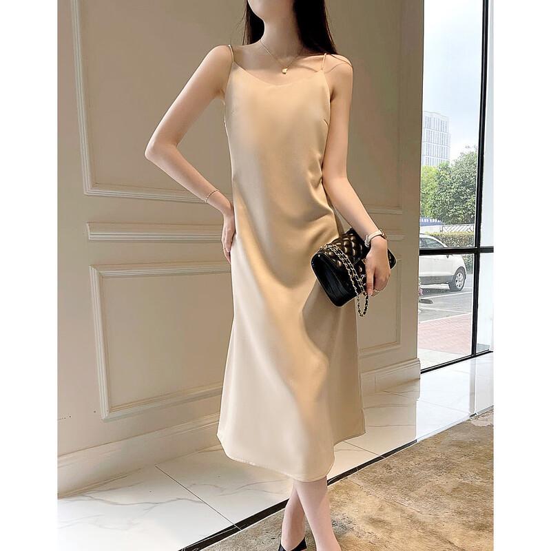 Demana 2025 Sommer Elegantes Glänzendes Satinslip-Kleid