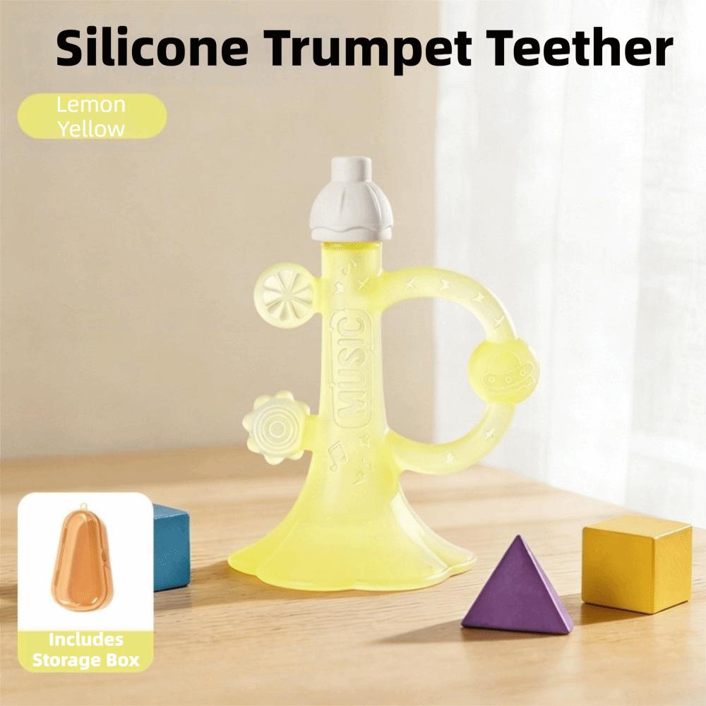 

BPA Free Small Horn Teether Food-Grade Silicone Chew Toy New Infant Teething Stick Infant Teething жовтий