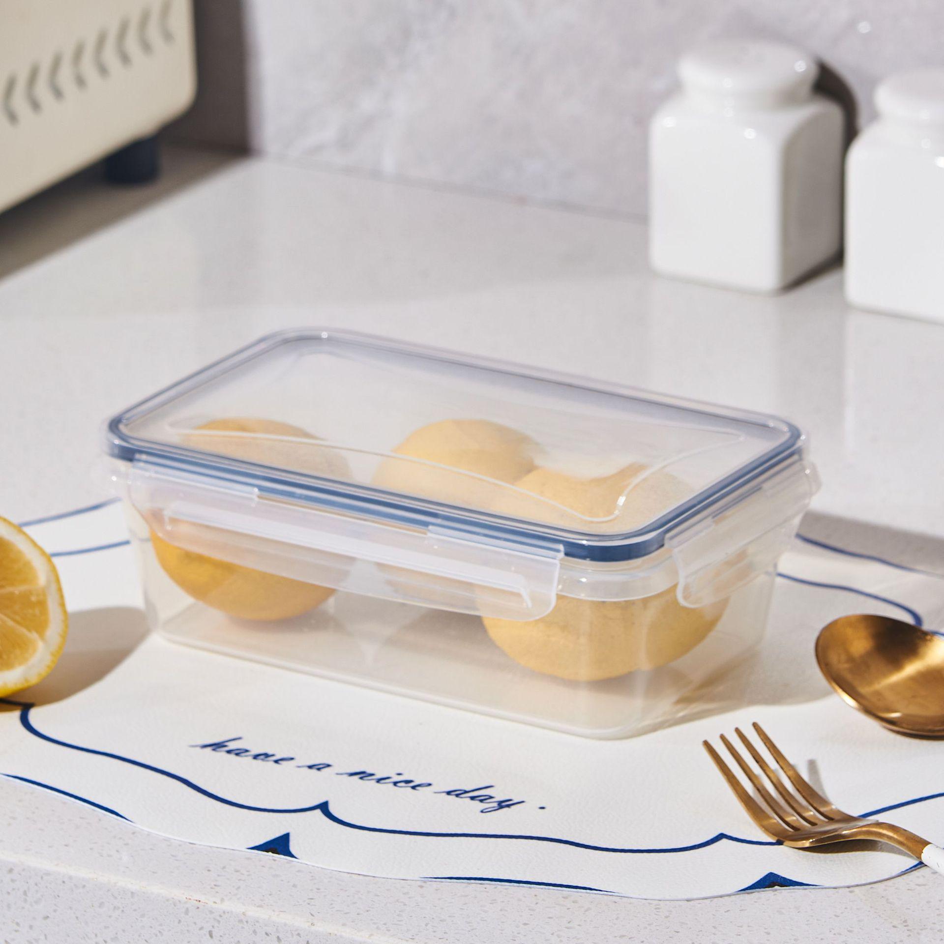 Прозрачный пластиковый контейнер для хранения продуктов: Для сохранения свежести и использования в морозильной камере для кухни и холодильника Rectangular 1.0L (20cm x 12.5cm x 7cm) прозрачный