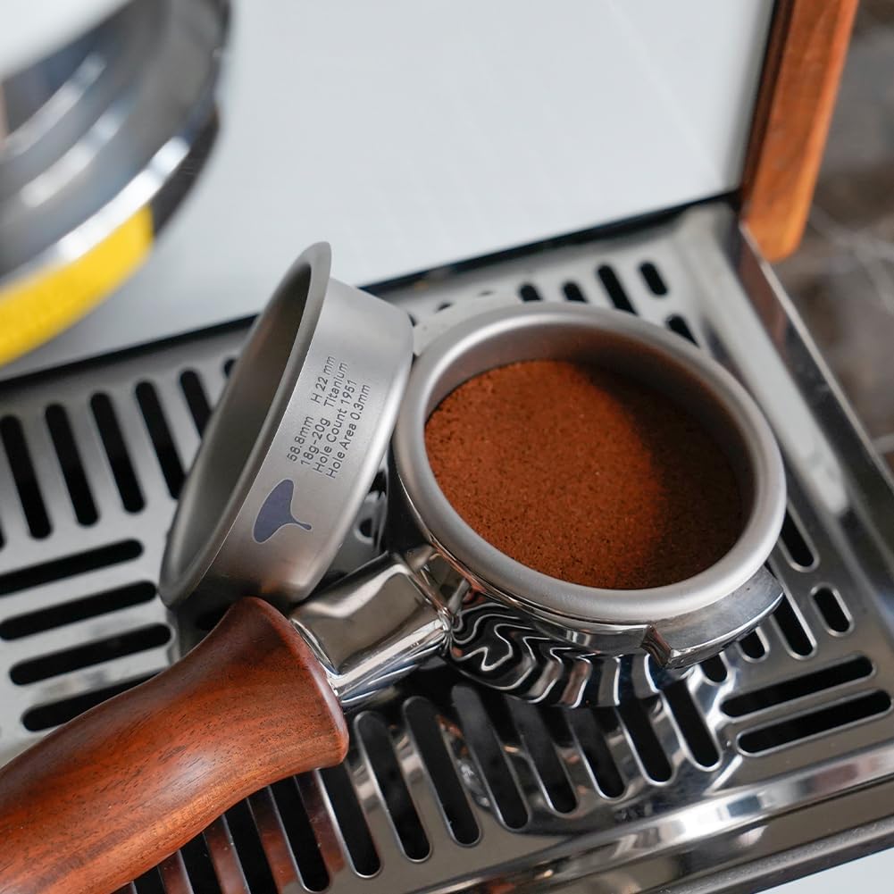 Watchget 58mm Espresso Filter Basket, 18-20g Titanium Fritter Basket for Fast and Precise Extraction, Fits Most 58mm Portafilters