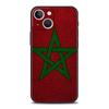 Morocco Flag Soccer Luxury Protection Soft Phone Case For iPhone 13 15 14 12 11 Pro MAX XR X SE XS 7 8 Plus Black Full Cover