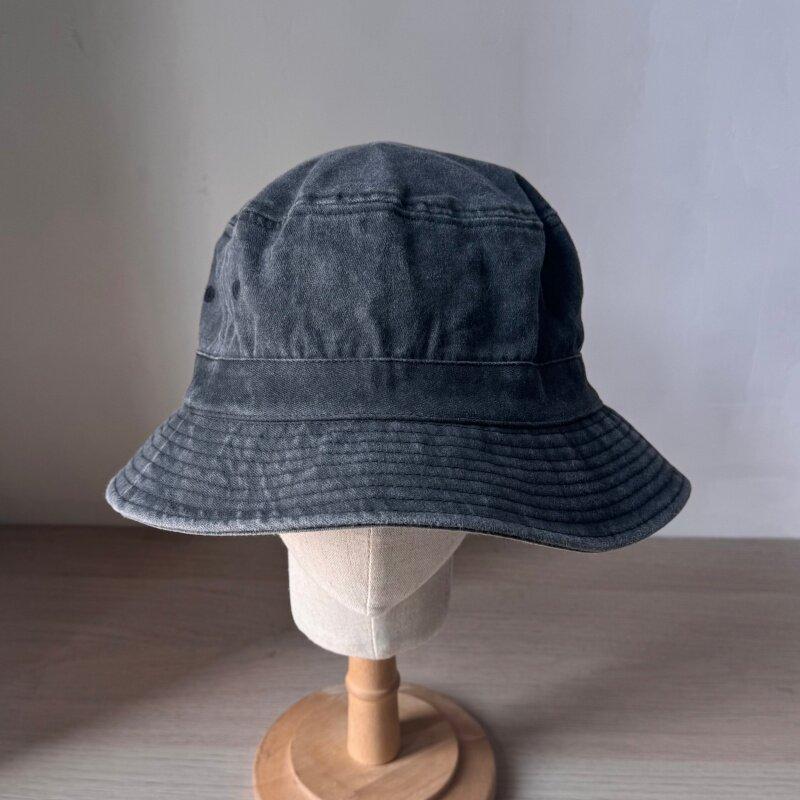 Bavlněný klobouk typu bucket s popruhem na bradu Nadměrný klobouk do slunce Bob Chapeau Šňůrka Panama Letní Rybářský Venkovní Ochrana proti UV Unisex Čepice