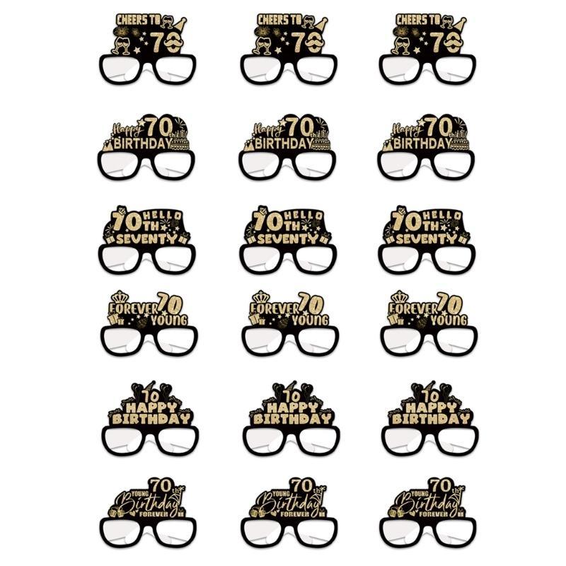 18pcs Handmade Eyeglasses Eyewear Paper Glasses for Birthday Party Decorations Holiday Photo Props for Women Girls