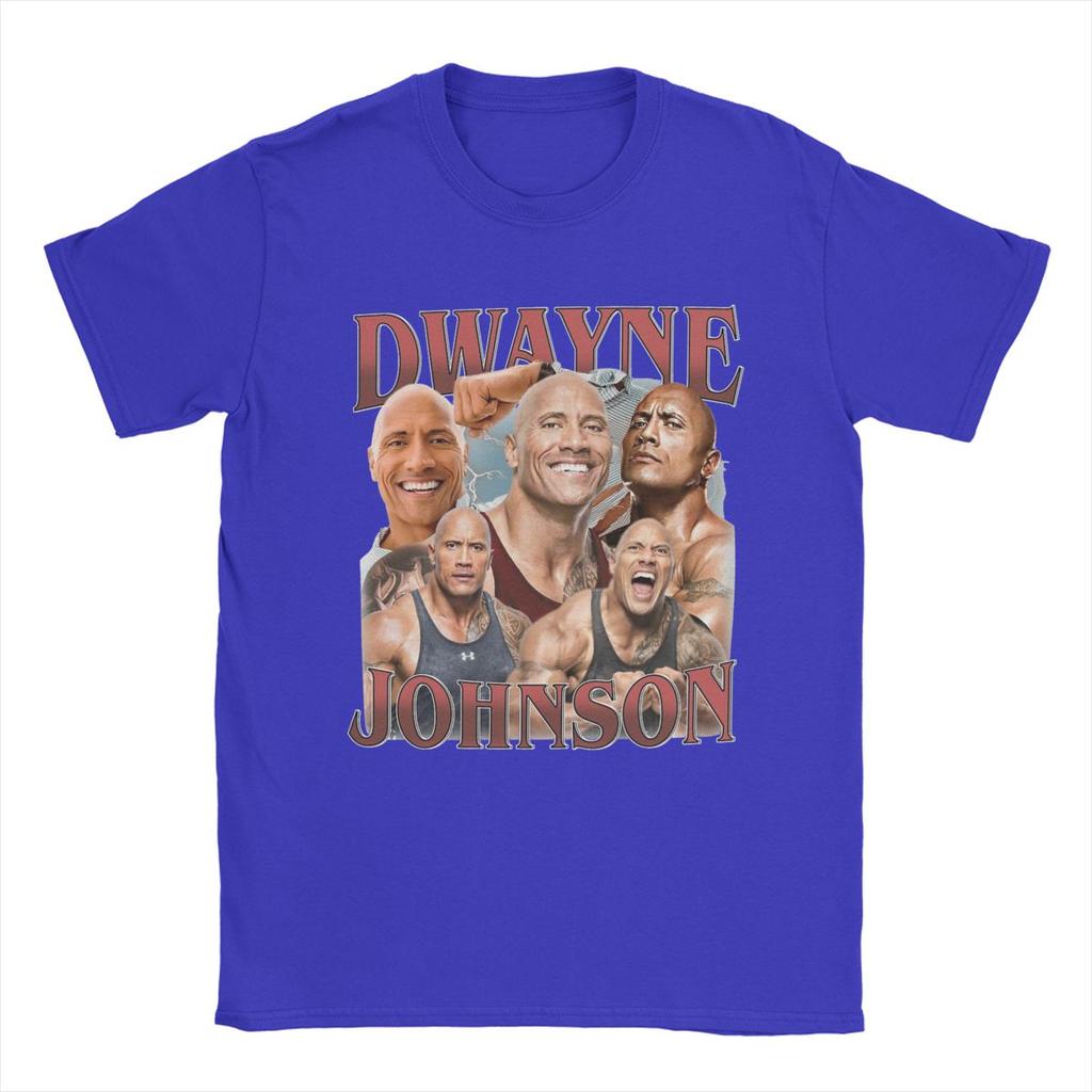 Men T-Shirt Dwayne Johnson Bootleg 90s Style Vintage Pure Cotton Tee Shirt Short Sleeve T Shirt Crewneck Tops Summer
