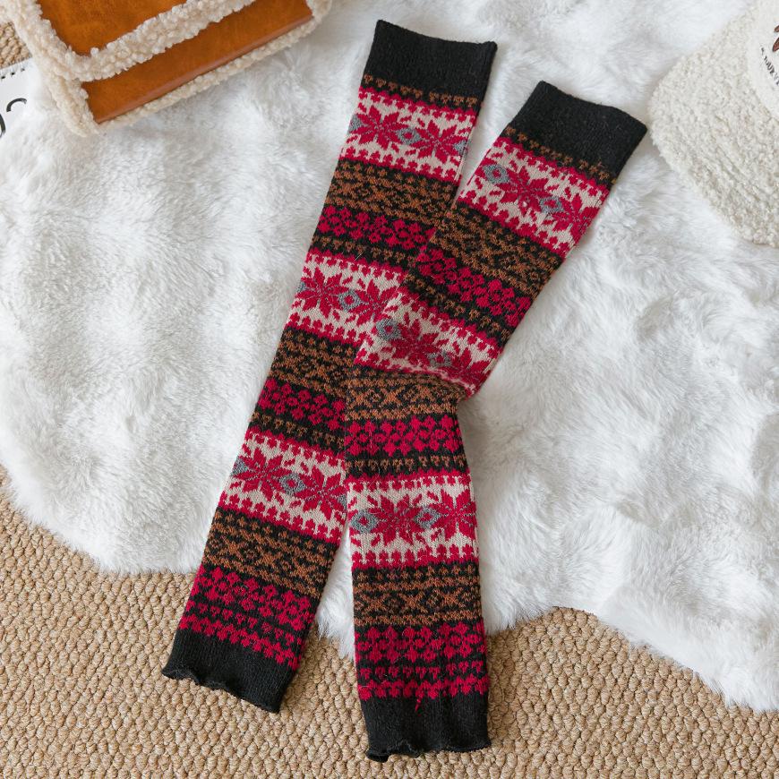 Japanese Women's Warm Knee-Length Wool Socks for Autumn and Winter