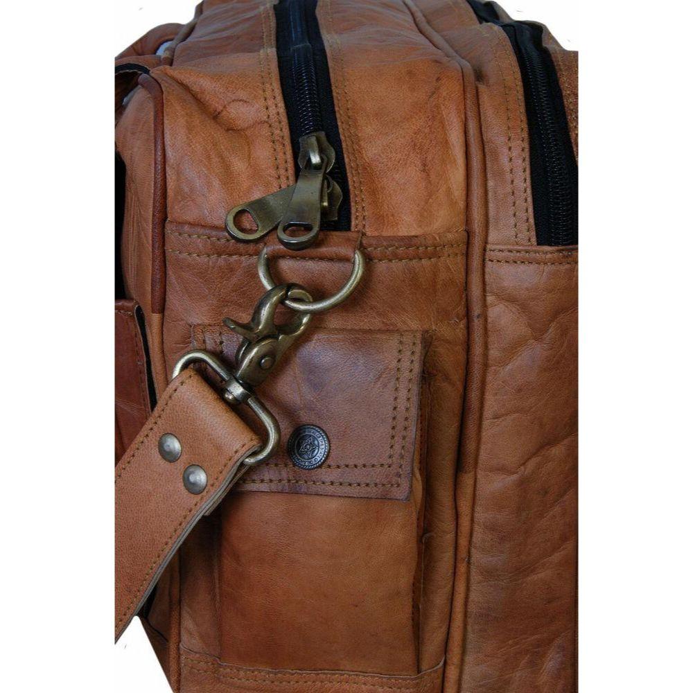 New Men's Genuine VintageLeather Messenger Laptop Briefcase Satchel Bag Brown