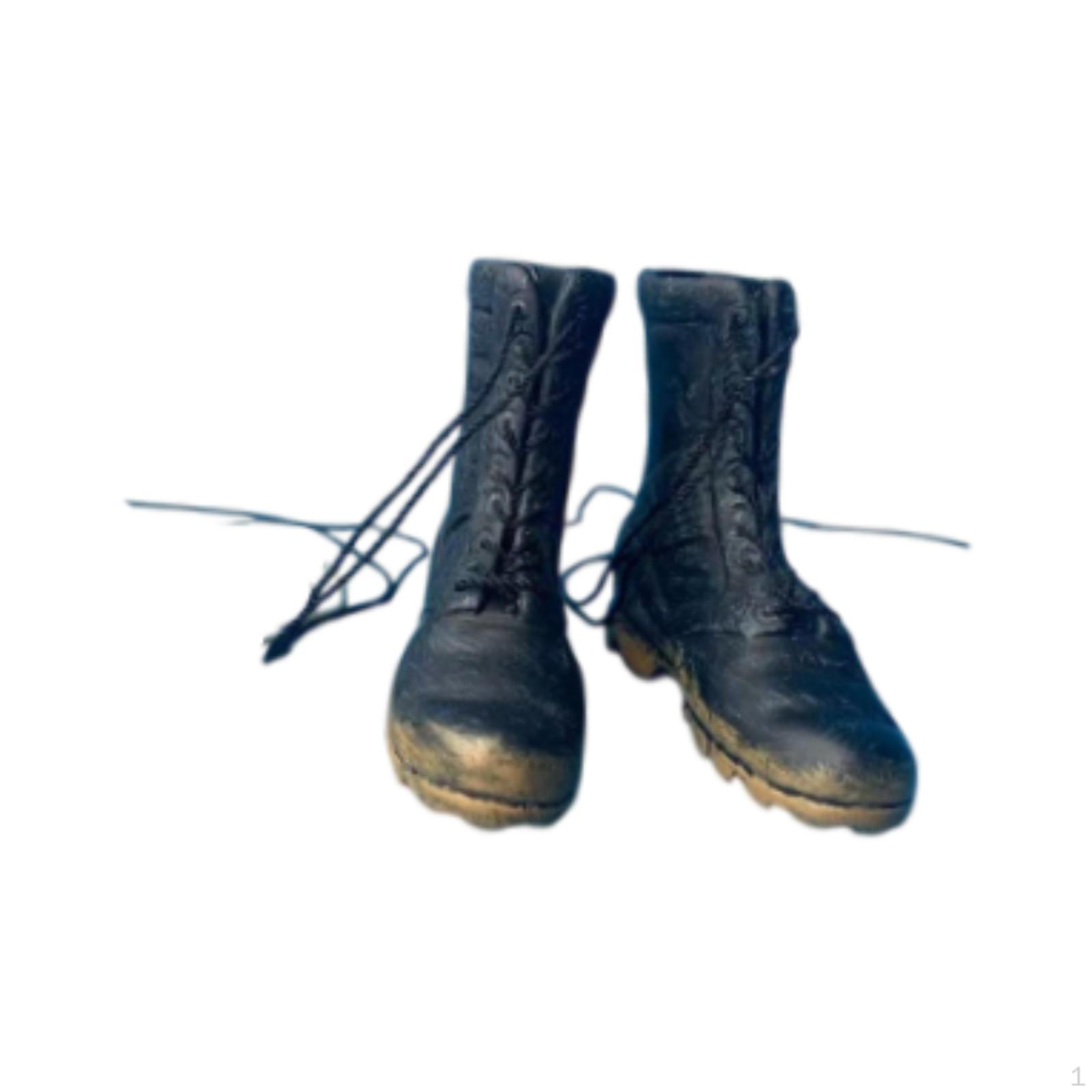 

1/6 масштаб ботильоны миниатюрная фигурка костюм мода стильный повседневный косплей ботинки на низком каблуке работа black