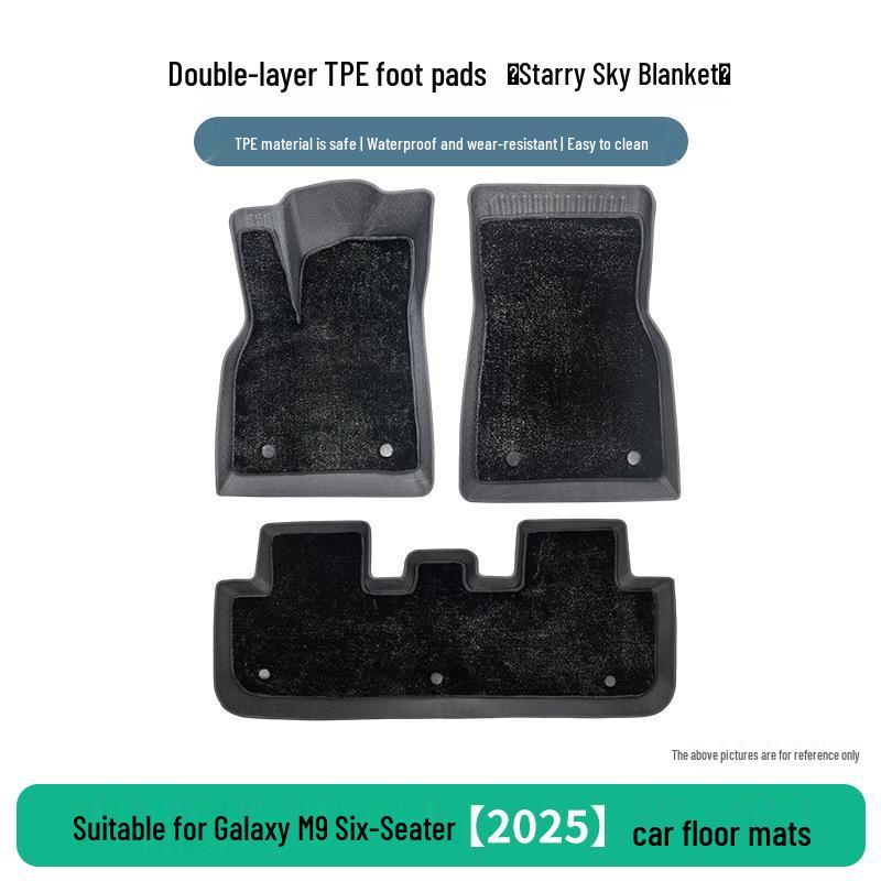 Galaxy M9 2025 TPE 6-Seater Floor Mats - 3-Piece Set, New Style for Geely