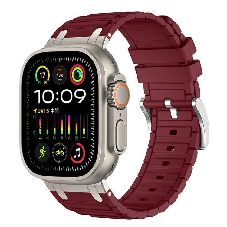 Reinforced I‑Shape Texture Soft Silicone Replacement Watch Band Strap For Apple Watch 38/40/41/42mm