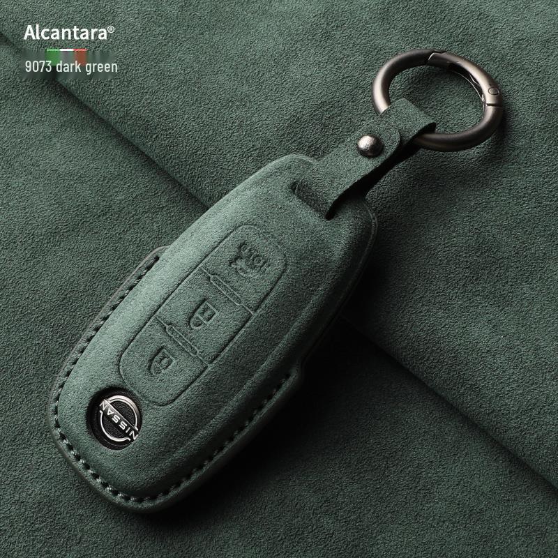 Nissan Teana/X-Trail/Qashqai/Tiida Key Case: Suede, Full Coverage, Tanlu Buckle