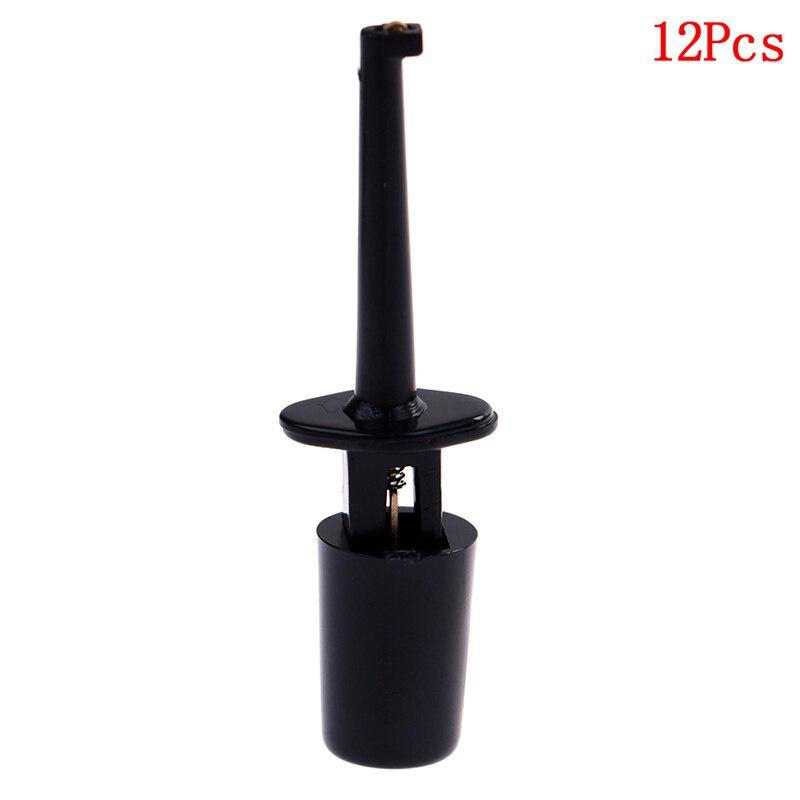 Mini 12Pcs Single Test Hook Clip Test Probe For Electronic Testing IC Grabber Large Round Crocodile Clip Hook Test Clip