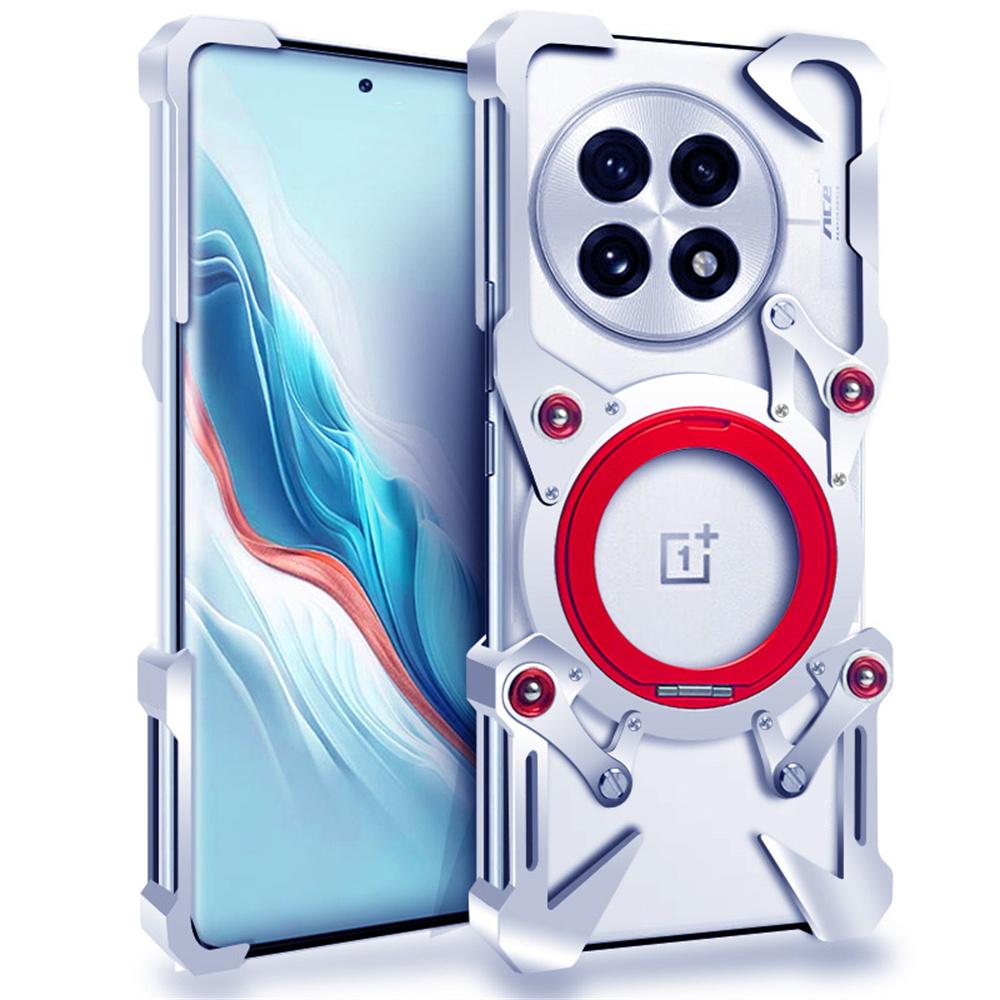 For OnePlus 13 Bumper Case Kickstand Aluminum Alloy Magnetic Phone Cover with Wrist Strap