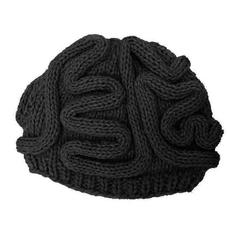 Brain Elastic Hat Fashion Funny Halloween Party Hand Knitted Personality Brain Hat Kids Adults Crochet