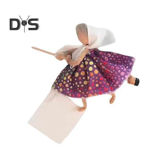 

Кукла-ведьма на холодильник, магнит ручной работы, метла на удачу, ведьма, домашний офис, кухня, холодильник, шкафчик, магнитное украшение фиолетовый