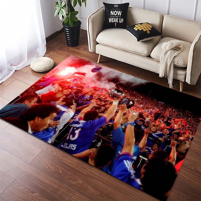 Universidad de Chile Football Club Badge Print Anti-slip Area Rug Black Background Living Room Bedroom Decor Floor Mat For Sports Fans