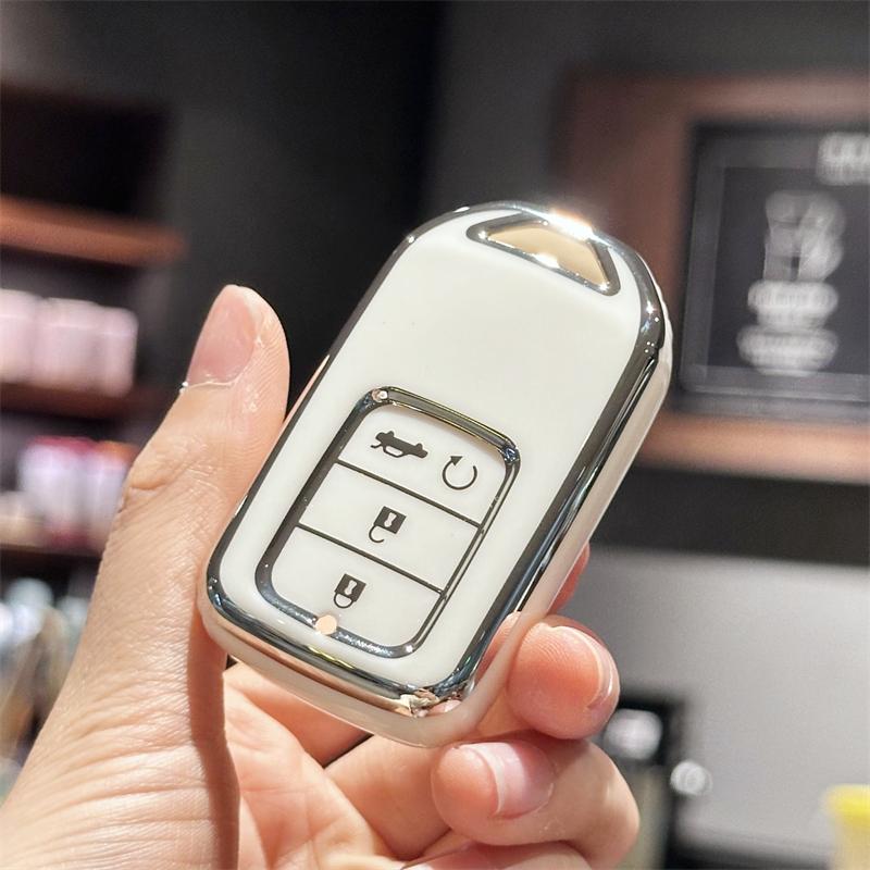 

Чехол для автомобильного пульта дистанционного управления TPU для Honda Civic Fit Vezel Jazz CRV CR-V HRV HR-V Jade Freen Odyssey Protect Fob Accessories белый