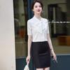 Women's Professional Short Sleeve Bow Blouse