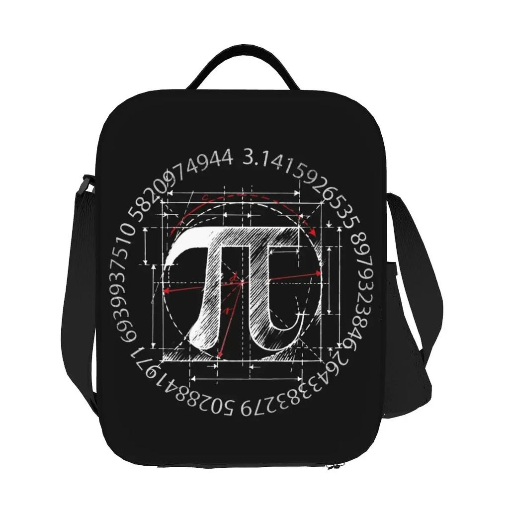 Pi Symbol Line Drawing Thermal Insulated Lunch Bag Maths Science Resuable Lunch Container School Multifunction Bento Food Box
