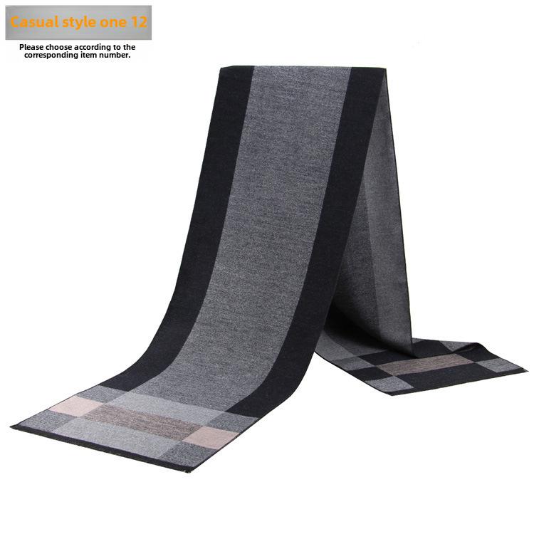 Men's Autumn & Winter Plaid Imitation Cashmere Scarf - Warm & Thick Custom Design