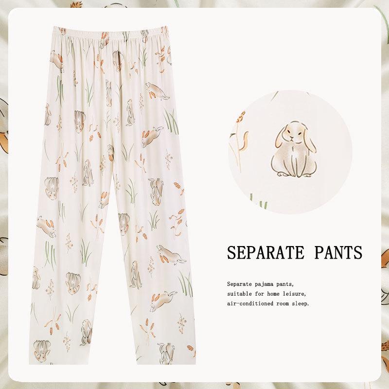 Women's Korean-Style Loose Pajama Pants - Imitation Cotton, Spring/Autumn
