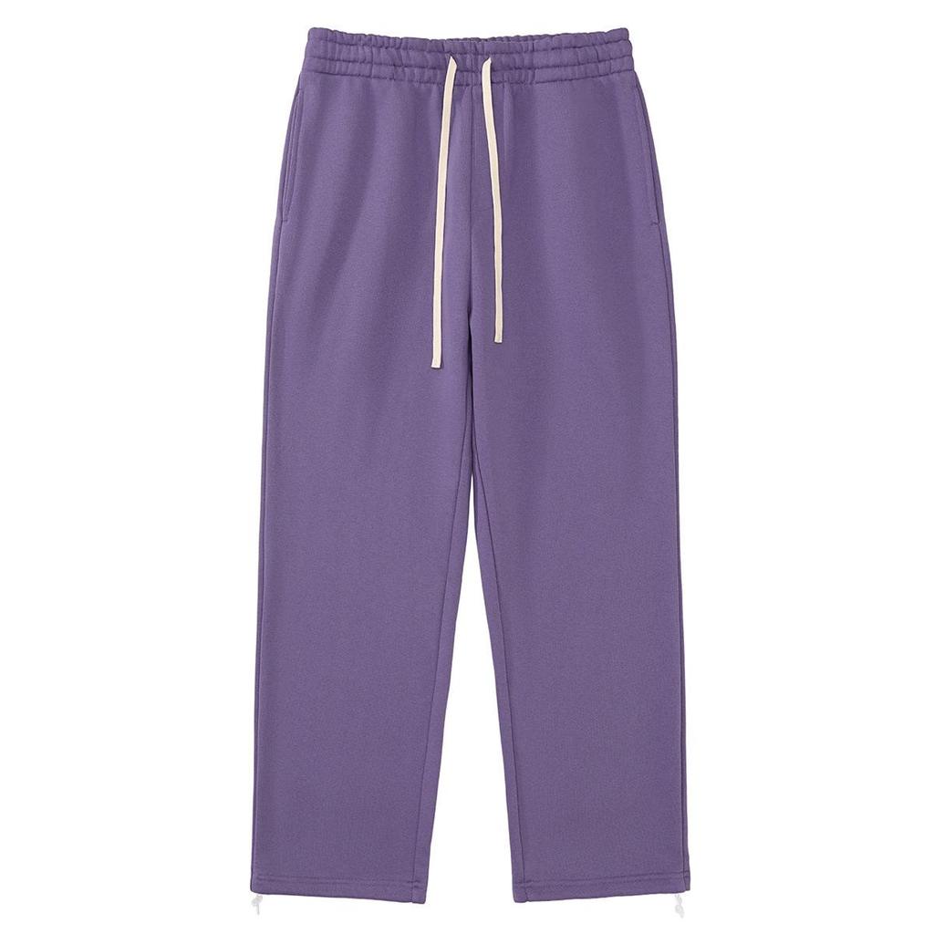 2025 Autumn/Winter Fleece-Lined Hooded Sweatshirt & Pants Set – Men's Trendy European/American Basic, Solid Color, 510g.