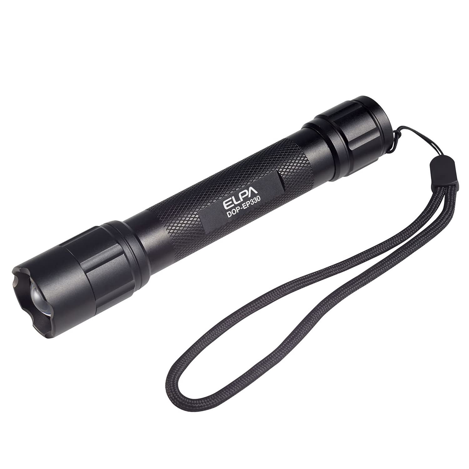 

ELPA Waterproof LED Aluminum 300lm with Hand Strap Flashlight, (Black/Battery-Powered), (DOP-EP330) чёрный