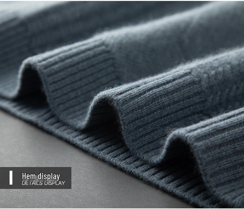 Men's Thickened V-neck Cashmere Sweater - Business Casual Autumn/Winter Jumper