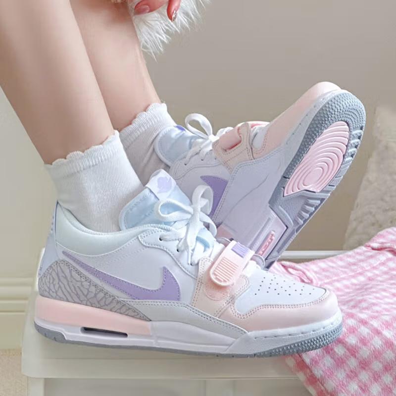 Jordan Legacy 312 Comfortable Sports Durable Mid-Top Kids Basketball Shoes Kids basketball shoes Pink Purple HF0747-151YC