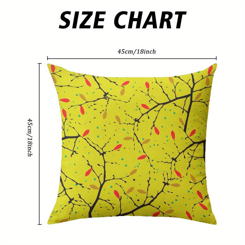 Golden Branches square Jacquard Pillow Cover for Sofa Office Waist Cushion Cover Home Decorative Pillowcase
