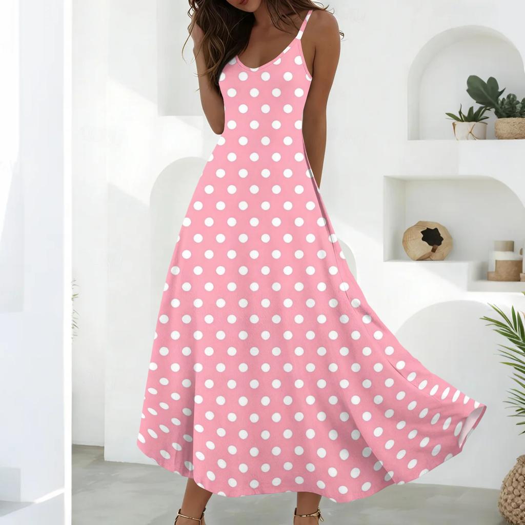 Abiti Estivi Da Donna Abiti Lunghi Svasati Linea Ad A Senza Maniche Vestiti Estivi Con Tasche